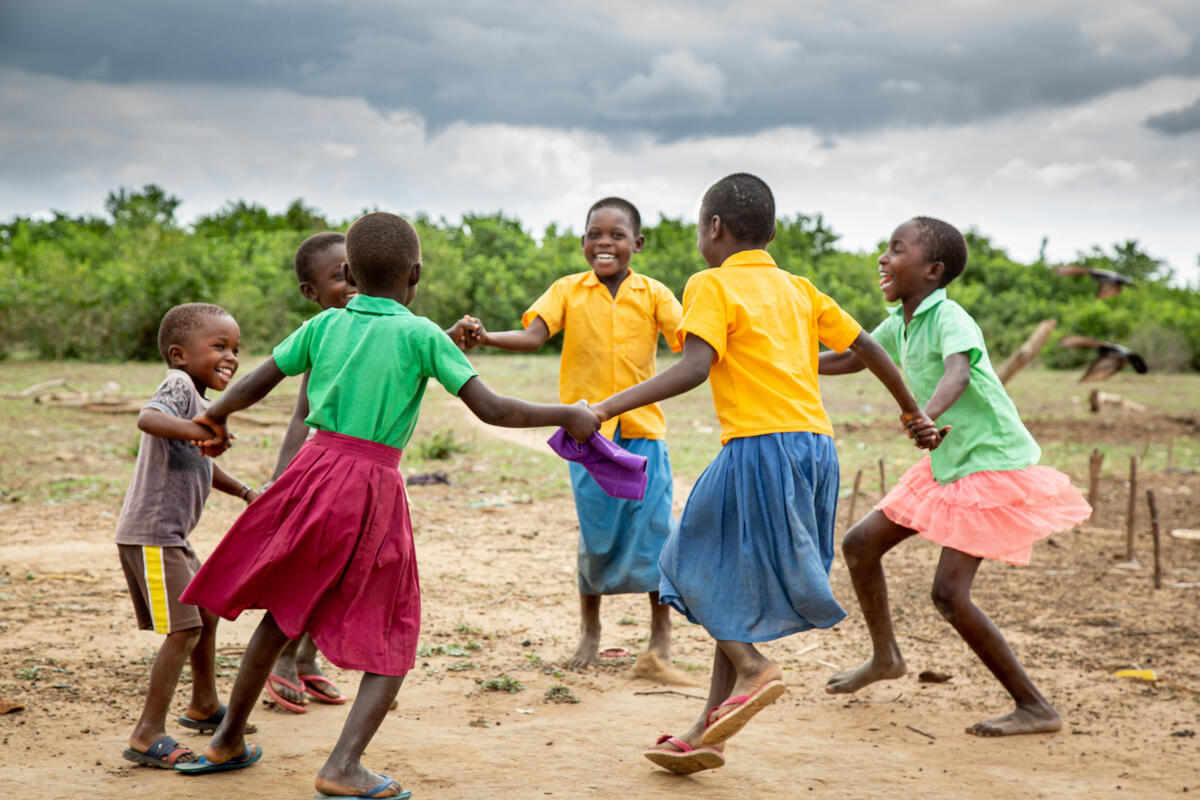 Children of the Vision Farming Group play happily in their village in Kenya.