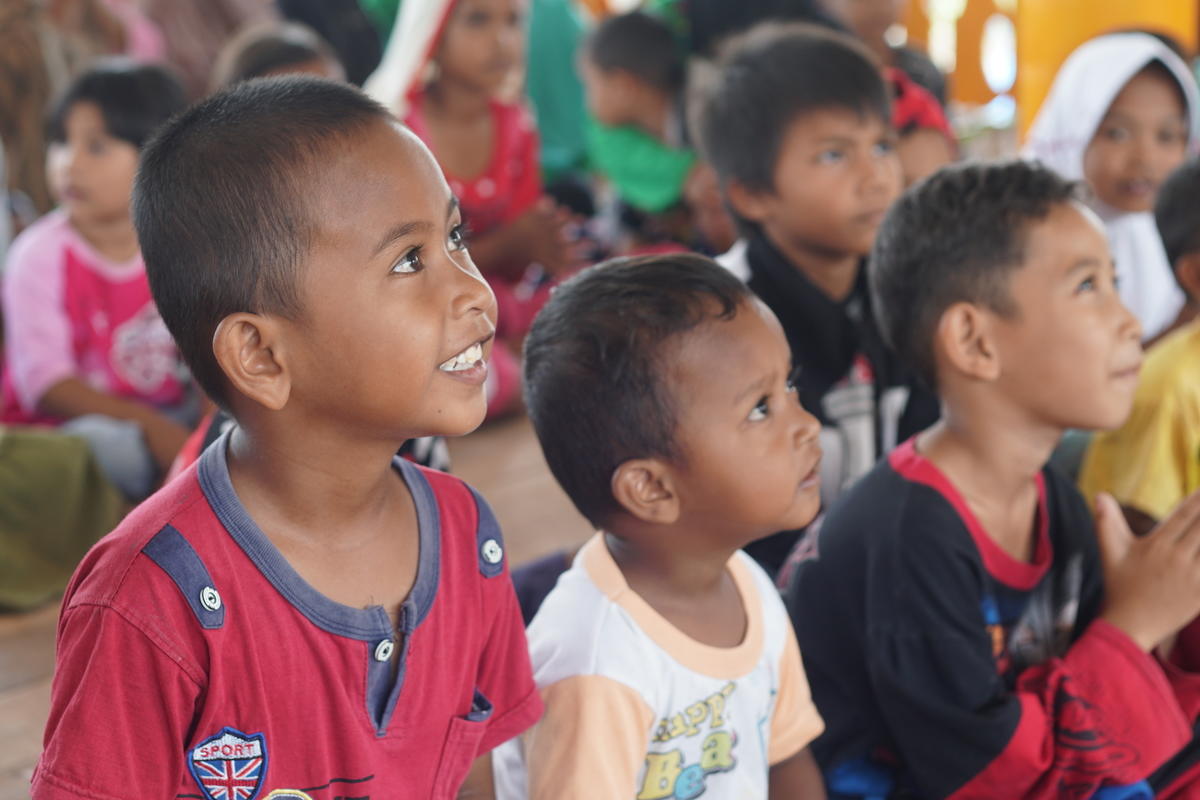 Children in a Child Friendly Space in Indonesia