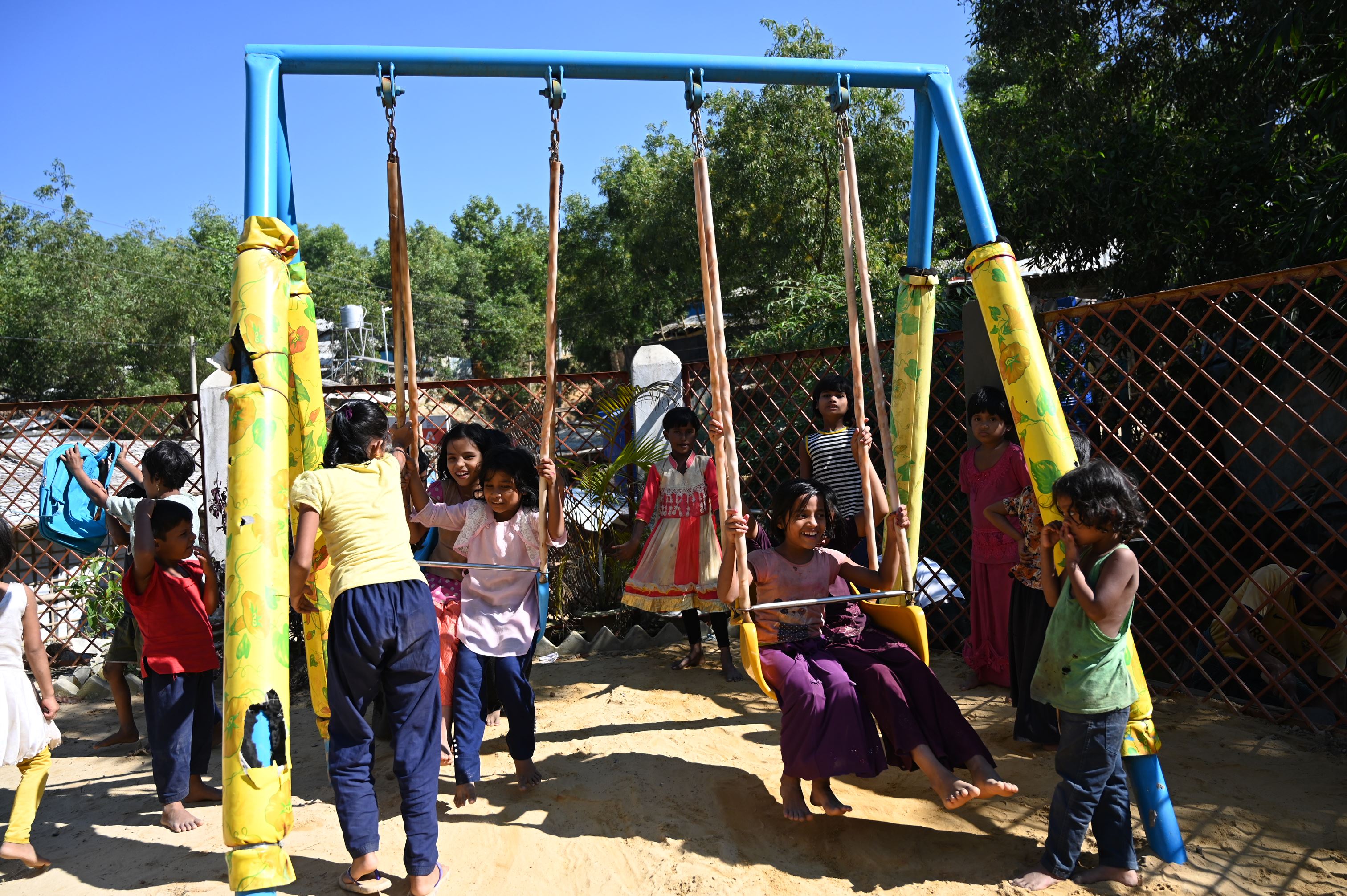 Children play at Learning Centre in the Rohingya refugee camp.