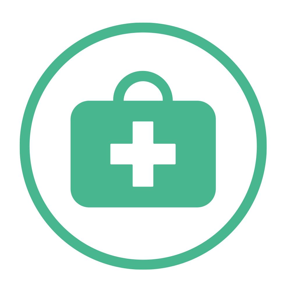 Green medicine kit icon