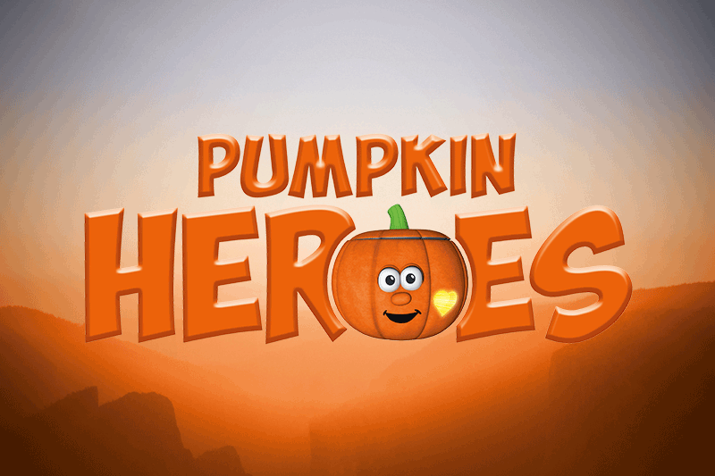 Pumpkin Heroes 2020 logo with Patch the Pumpkin