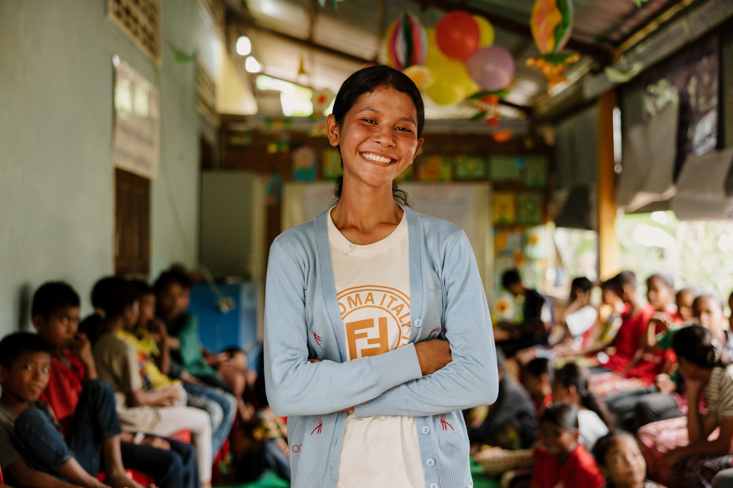 18-year-old Cambodian girl smiling for camera
