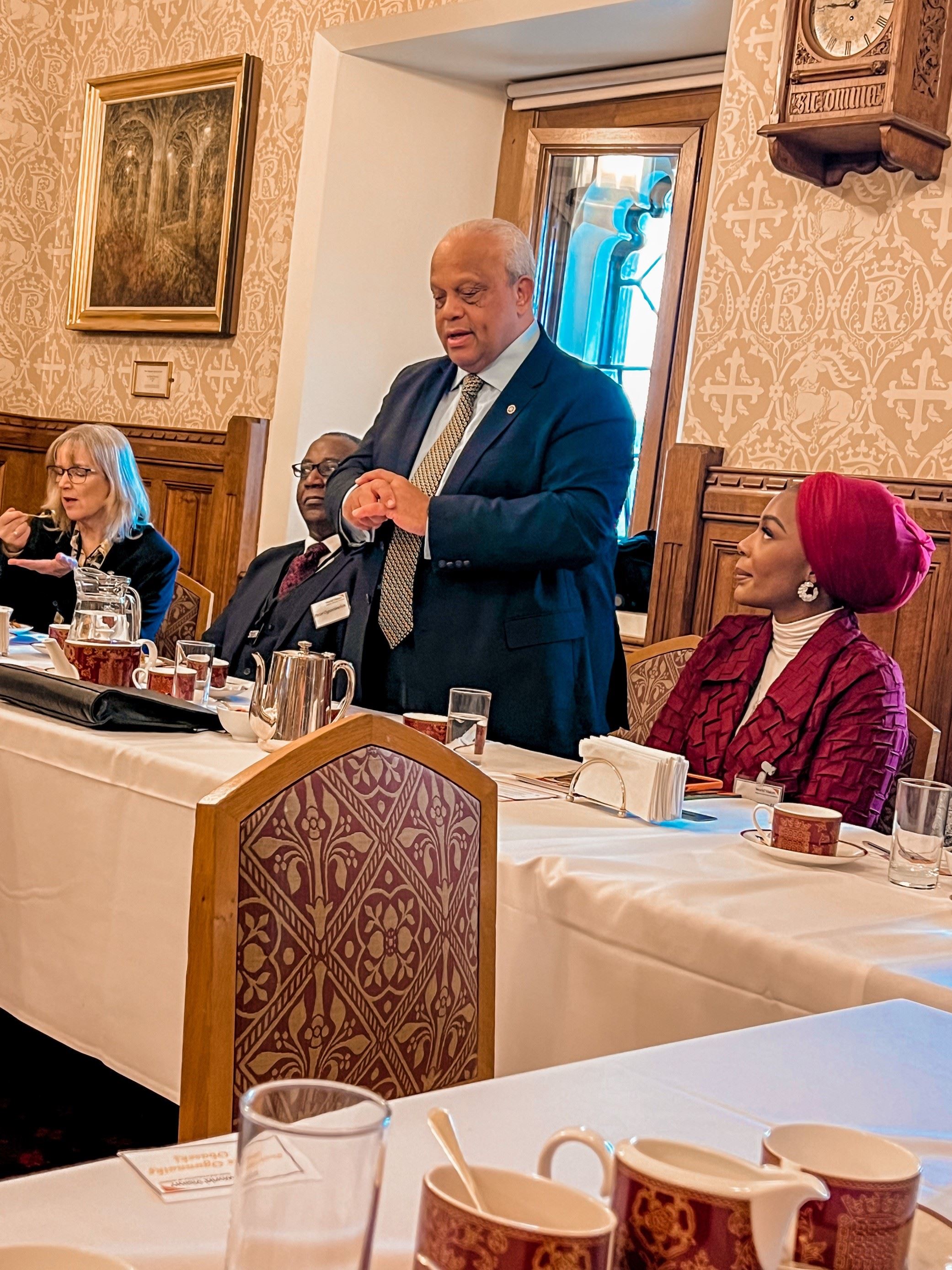 Lord Michael Hasting speaking during African Philanthropy Initiative Breakfast