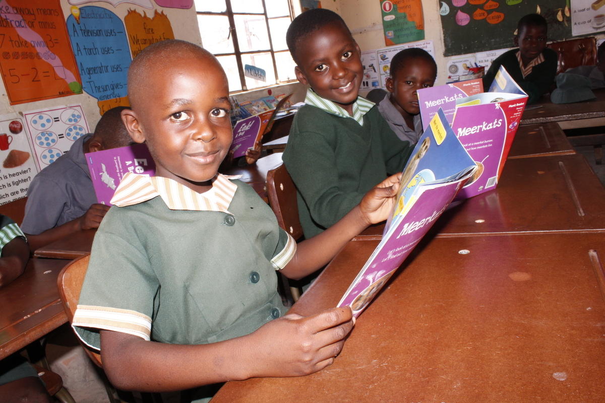 Girls reading in school in Zimbabwe