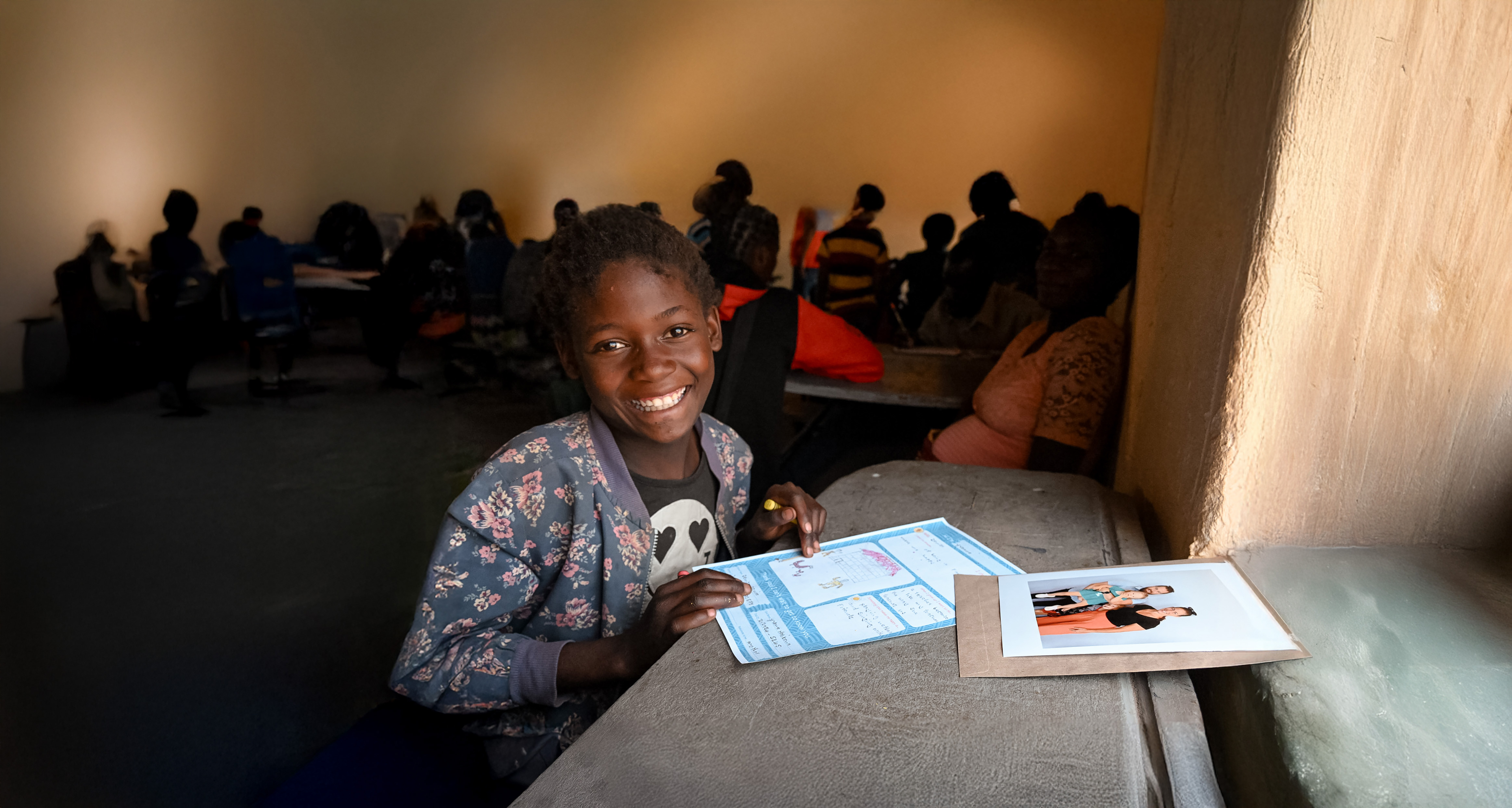 A child in Zambia writes to her sponsor