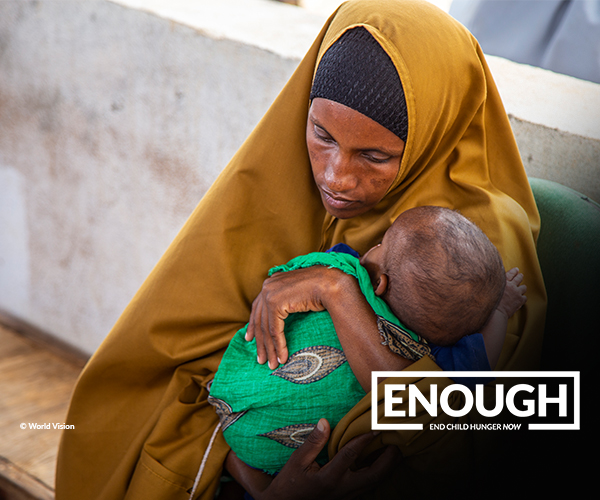 A mother holding her tiny baby in Somalia